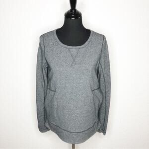 Lululemon Exhalation Pullover II heathered gray athletic top size 8